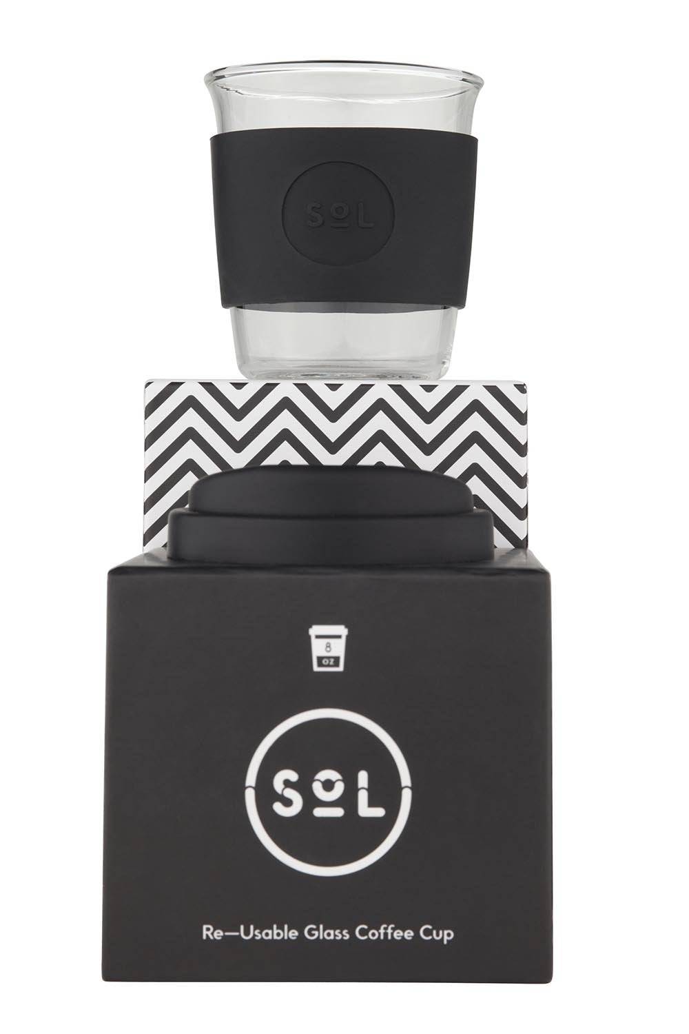 Hand Blown Glass Coffee Cups 12oz - Sol Cups for Hot & Cold Beverages - Perfect for Home, Office, and Cafe Use