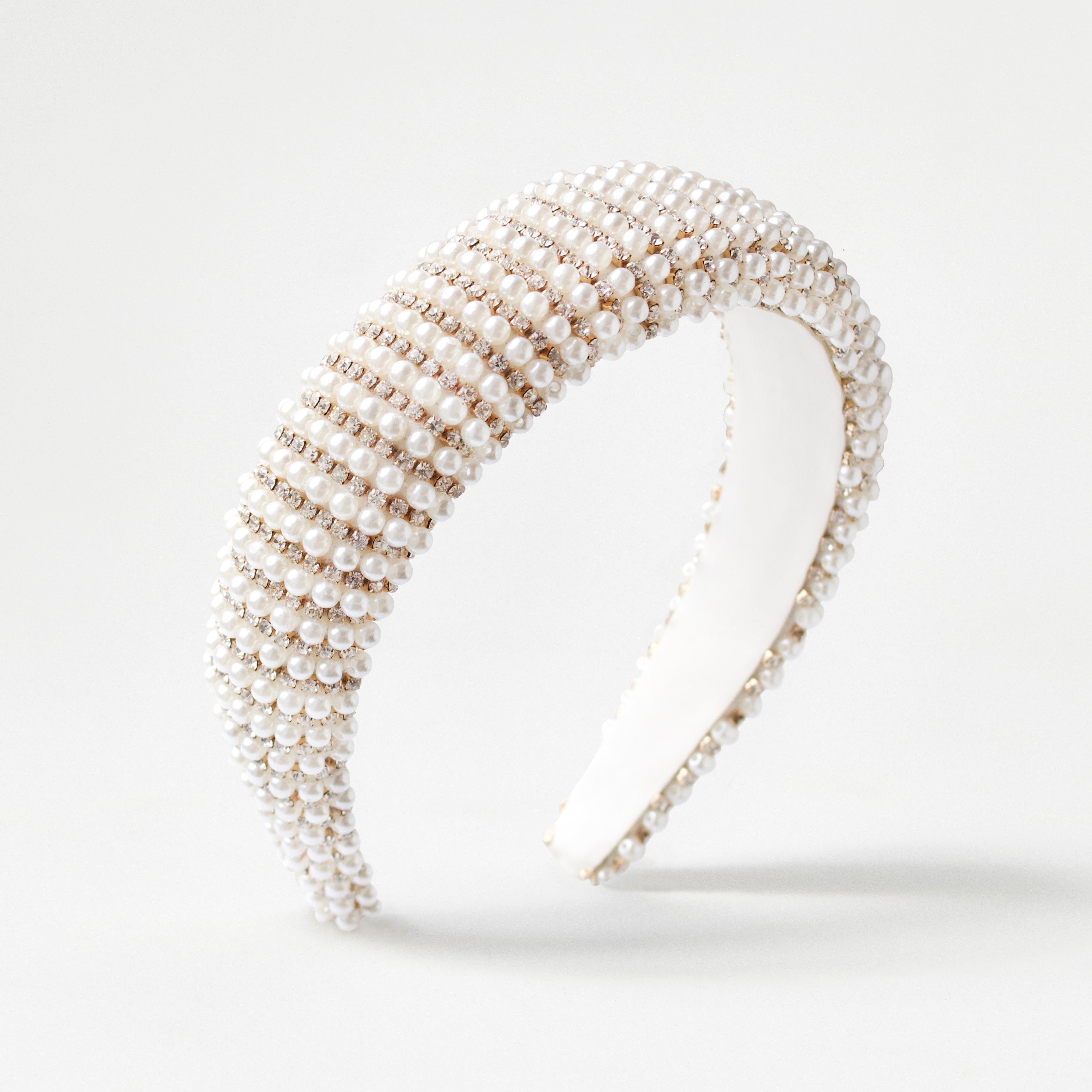 Elodie Pearl & Crystal Embellished Wide Headband for Women - Elegant Hair Accessories for Weddings, Parties & Special Occasions