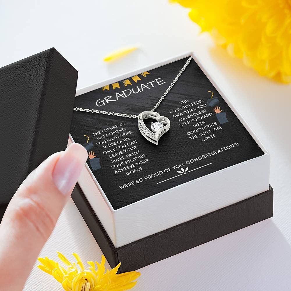 Personalized Graduation Jewelry Gift for 2021 Graduate - Forever Love Necklace with Sky Design | Thoughtful Graduation Present for High School & College Seniors | Perfect for Commencement Ceremonies, Graduation Parties & Memory Keepsakes