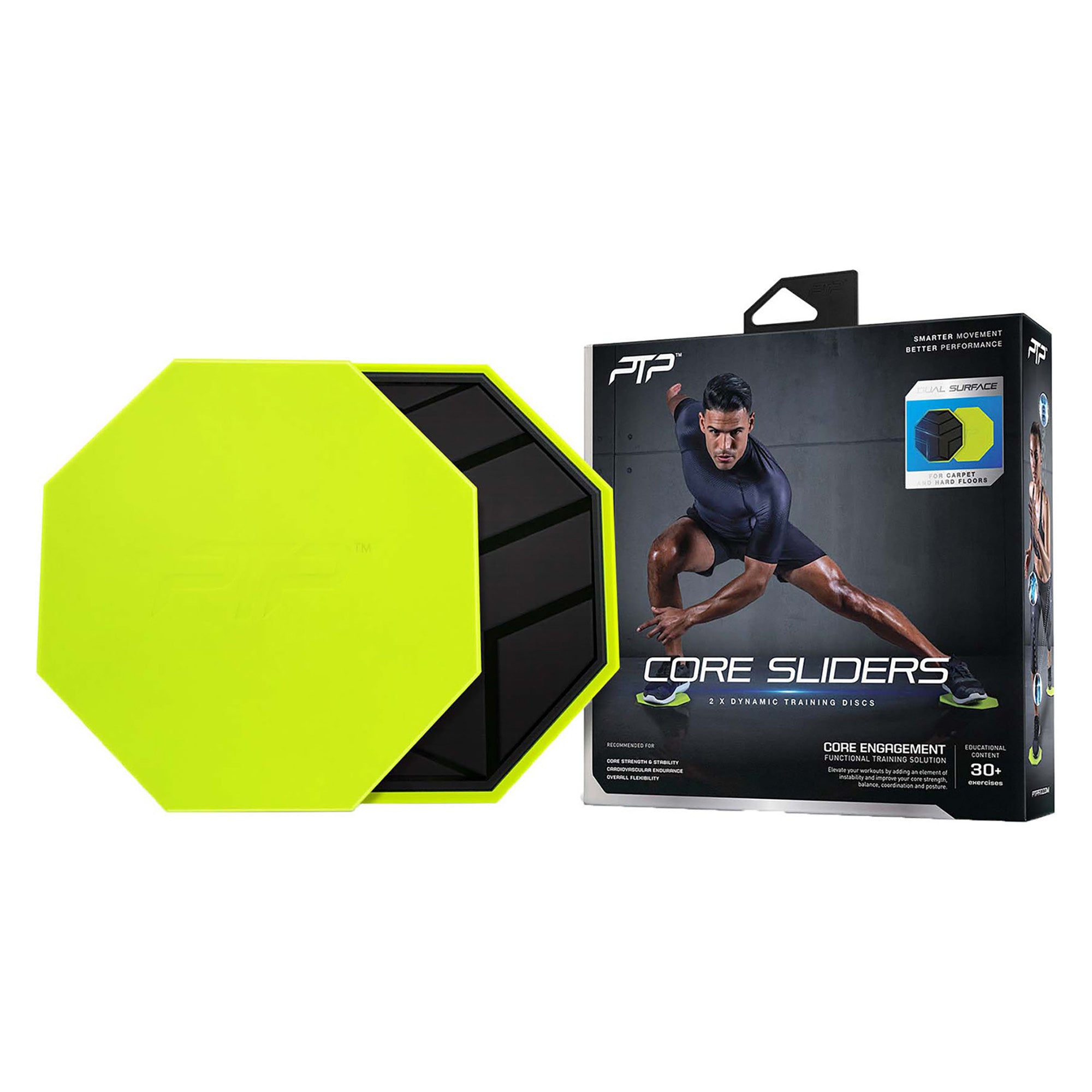 Core Sliders - Exercise Sliders for Home Workouts, Core Training & Gliding Workouts - Perfect for Yoga, Pilates & Fitness Training on Hardwood Floors & Carpet