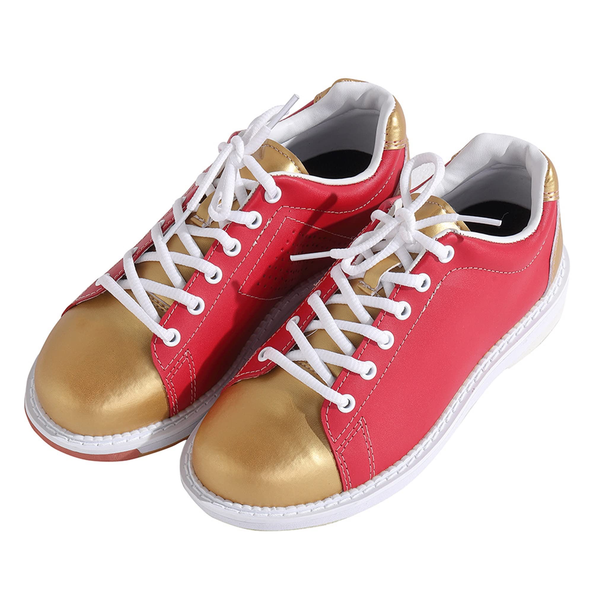 Men's Leather Bowling Shoes - Breathable Lightweight Non-Slip Sports Shoes for League Play & Tournaments (Red, Size 8.5) | Perfect for Professional Bowlers & Casual Players