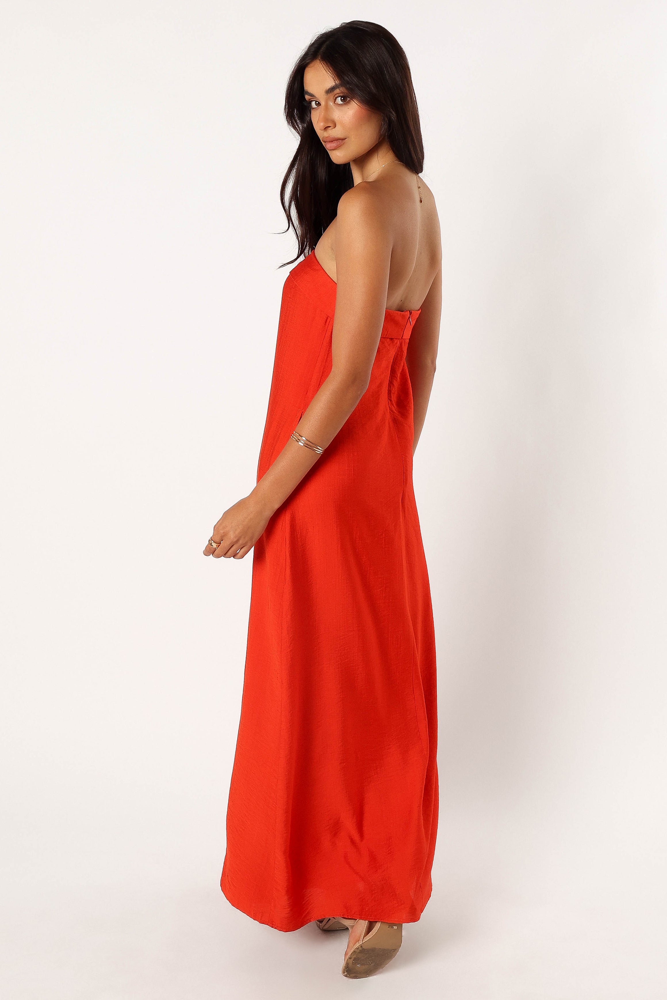 Strapless Maxi Dress for Women - Elegant Red Long Formal Gown for Evening Party, Wedding, Prom, Cocktail & Special Occasions