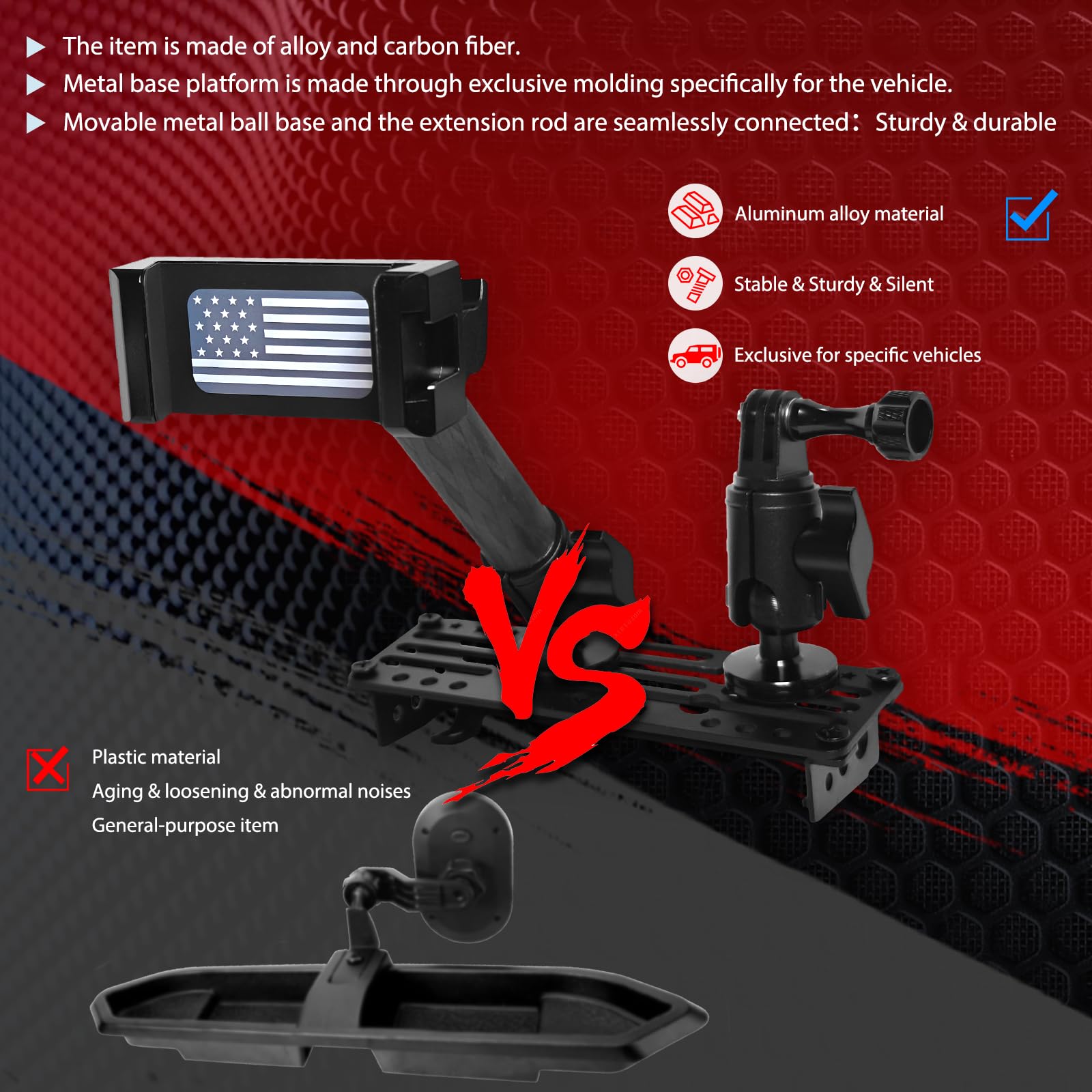 2024-2025 Ram Truck Dash Phone Mount - Universal Metal Phone Holder for 2019-2025 Ram 1500/2500/3500/TRX - Secure Dash Platform Car Mount - Perfect for GPS Navigation & Hands-Free Driving