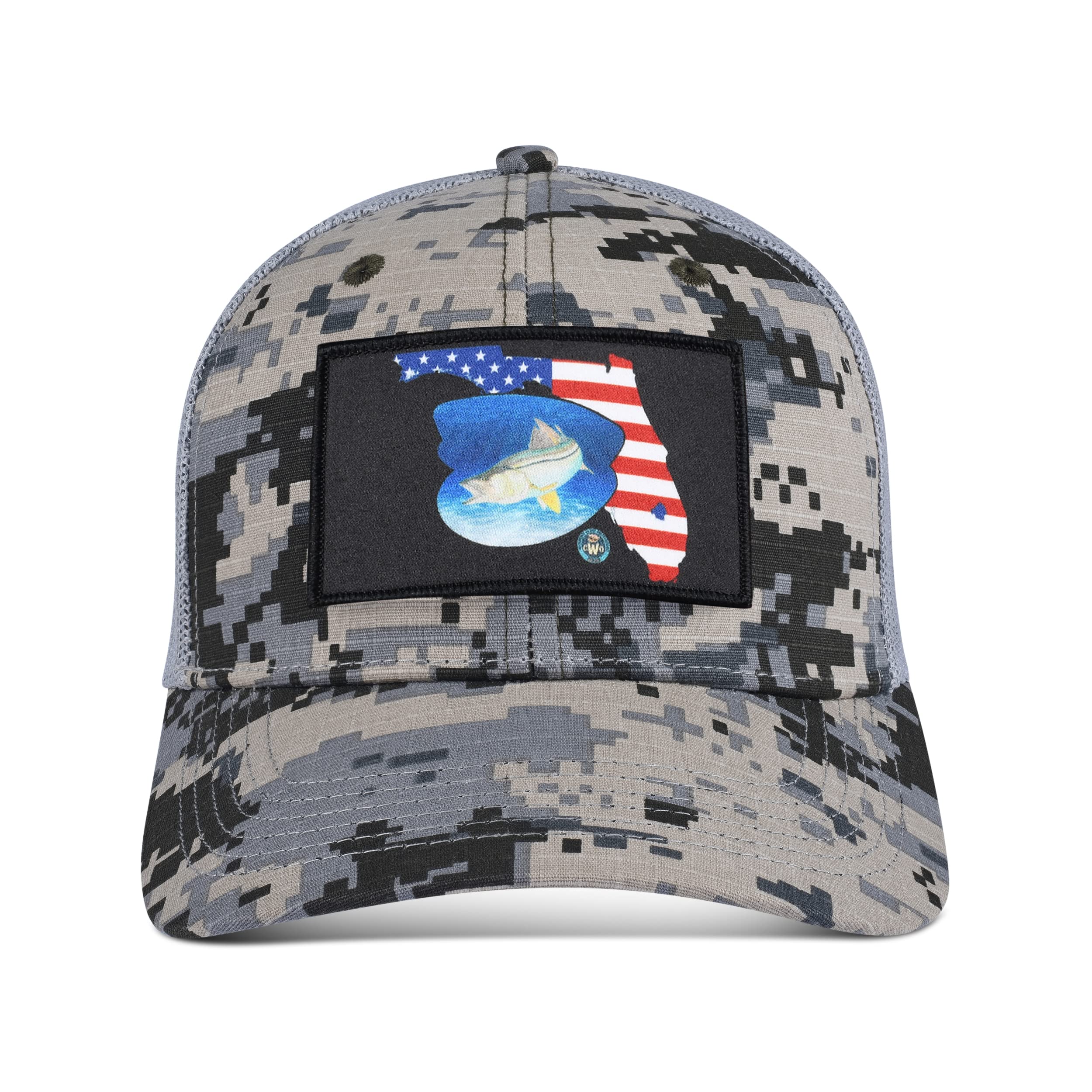 High Performance Fishing Trucker Hat for Men - Interchangeable Patches, Breathable Mesh Back, UV Protection - Perfect for Outdoor Fishing, Boating, and Summer Adventures