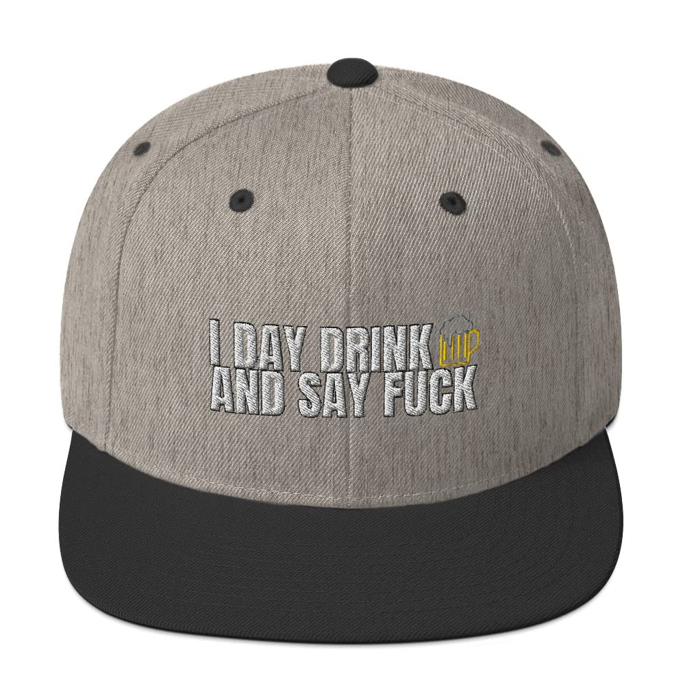Funny Saying Hats for Men - I Day Drink and Say F Hat - Hilarious Snapback Cap - Perfect for Parties, Gifts & Casual Wear