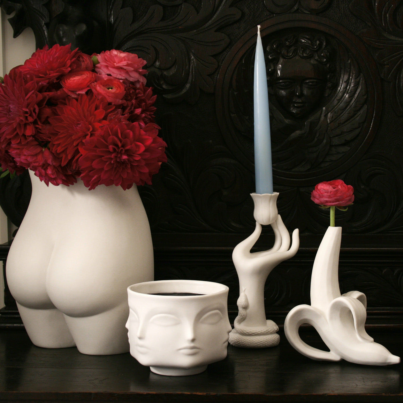 Edie Vase - Modern Ceramic Flower Vase for Home Decor, Wedding Centerpieces & Office Desk Decorations | Elegant Handmade Table Vase for Fresh or Artificial Flowers