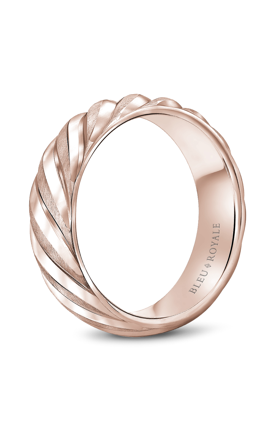 Bleu Royale Men's Wedding Band Ring - 14K Gold Plated Classic Design for Grooms, Engagement & Anniversary Gifts - Perfect for Formal Events, Proposals & Special Occasions