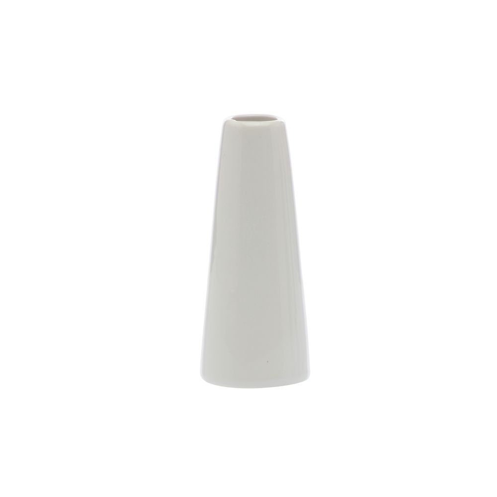 American Metalcraft White Ceramic Prestige 4 Inch Bud Vase Tower - Elegant Floral Display for Weddings, Home Decor, and Table Centerpieces