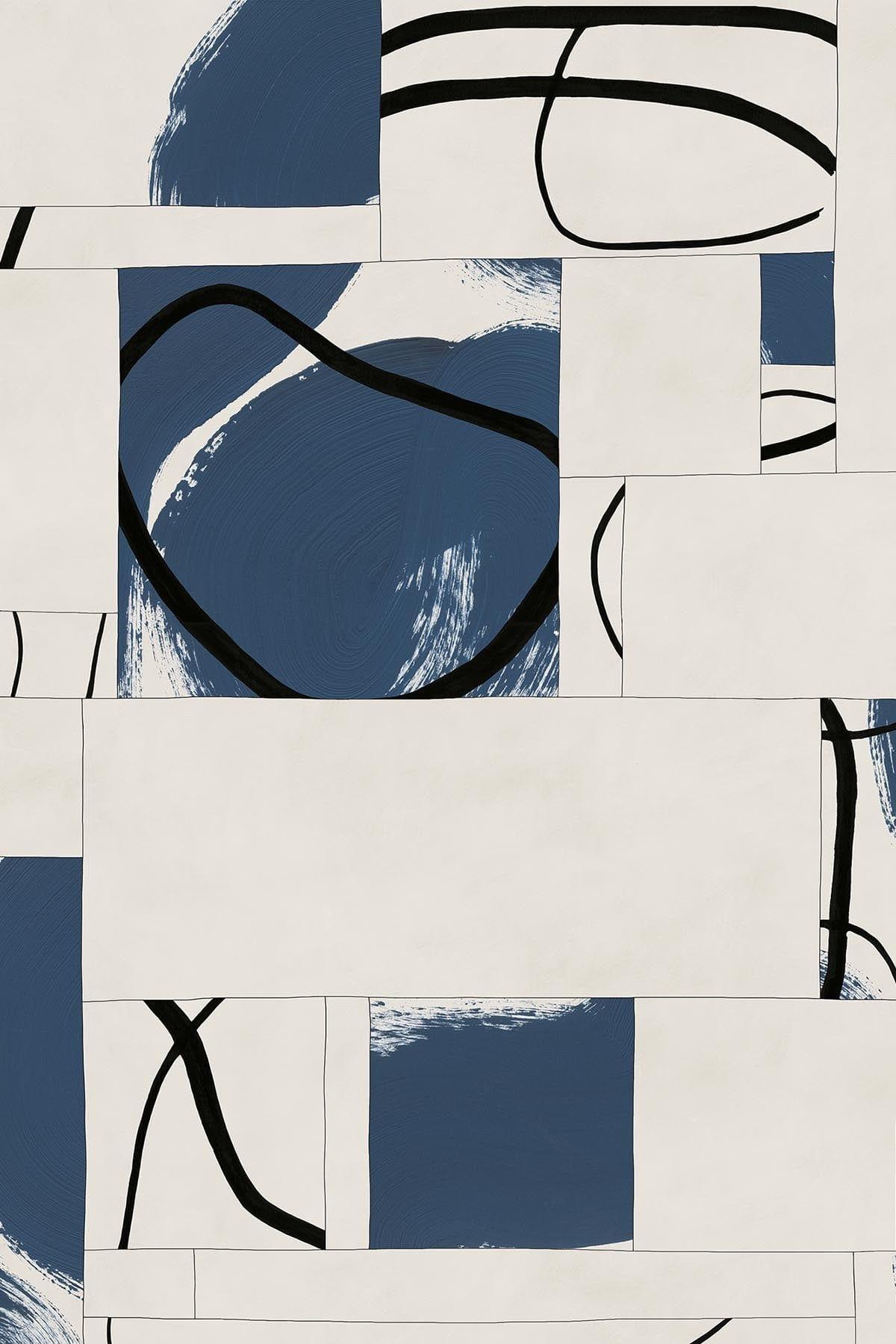 Blue Graphic Tiles - Premium Ceramic Wall & Floor Tiles for Kitchen Backsplash, Bathroom, and Living Room Decor