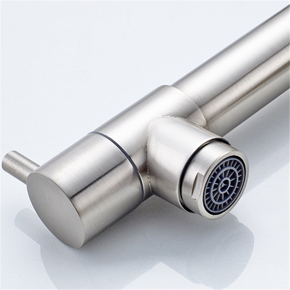 Brushed Nickel Single Handle Kitchen Sink Faucet with Pull Down Sprayer for Modern Kitchens