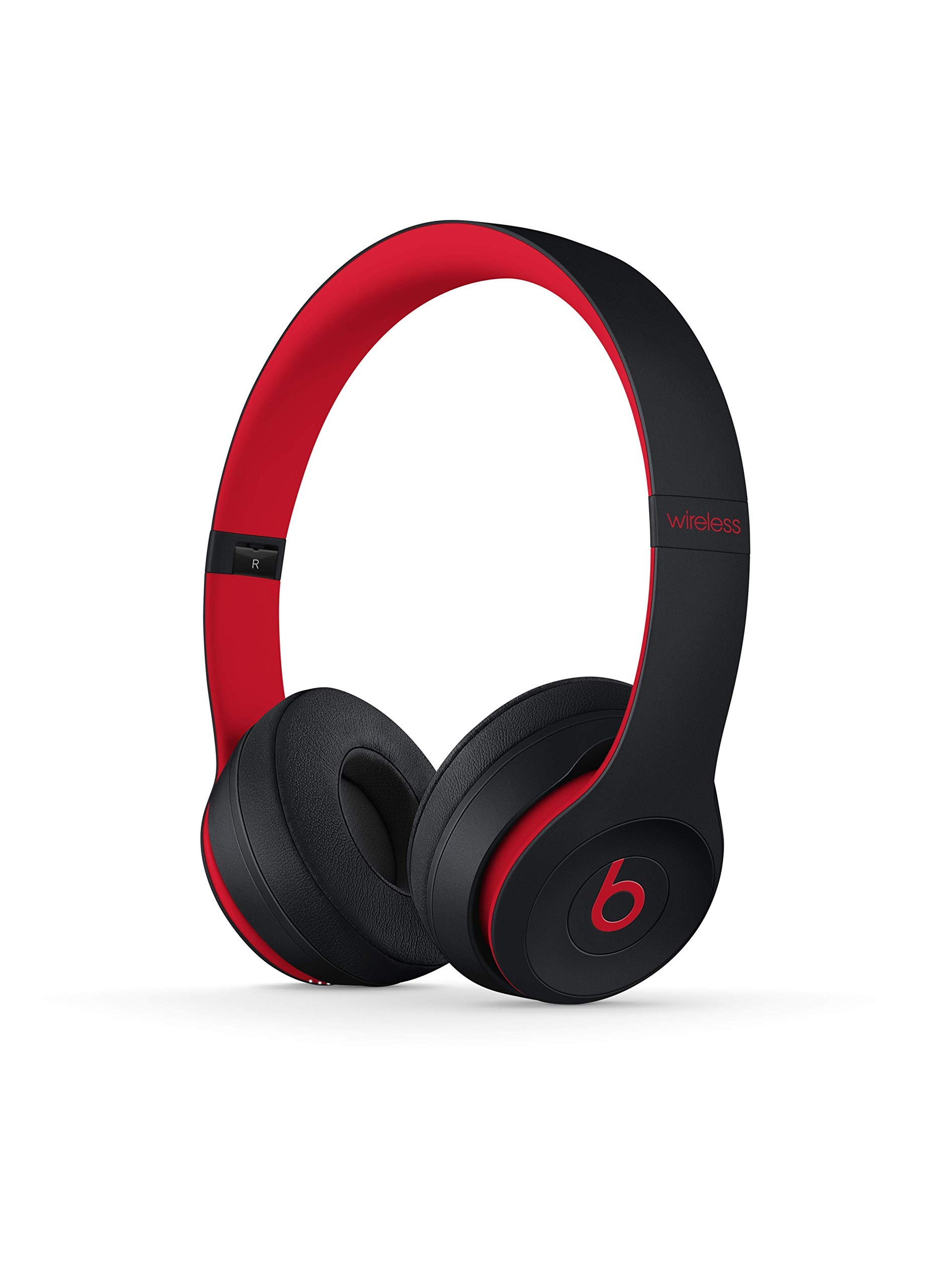 Beats Solo3 Wireless On-Ear Headphones - Bluetooth, 40 Hours Battery Life, Built-in Mic - Defiant Black-Red (Renewed) - Perfect for Gym, Travel & Commuting