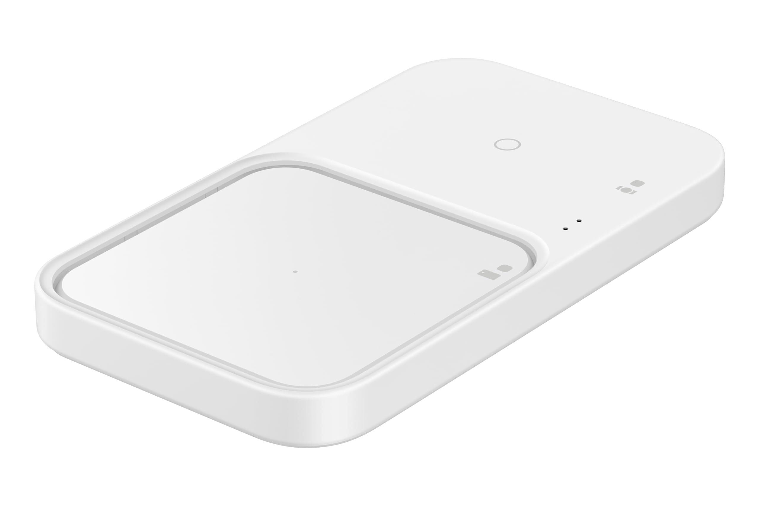Samsung Official 15W Fast Wireless Charger Duo Pad (2022 Model) - Dual Phone & Watch Charging Stand with Travel Adapter - White | Perfect for Home, Office & Travel Use