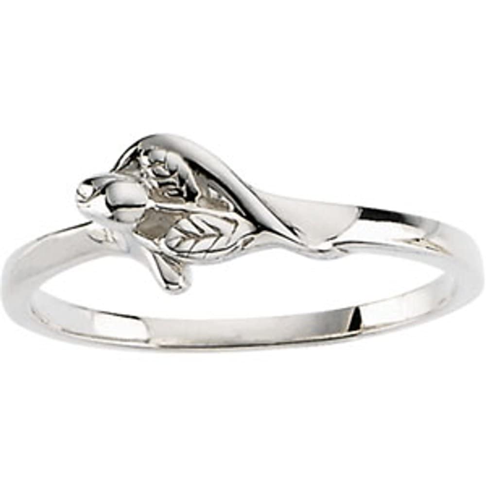 Unblossomed Rose Sterling Silver Ring Size 7 - Elegant Floral Jewelry for Women, Perfect Gift for Valentine's Day, Anniversary & Special Occasions