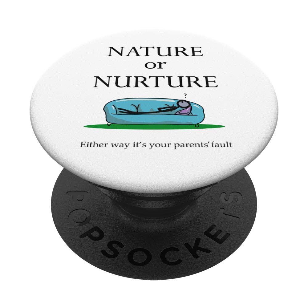 Funny Psychology Psychologist PopSockets PopGrip - Swappable Phone & Tablet Grip | Nature vs Nurture Design | Perfect for Students, Therapists & Science Lovers