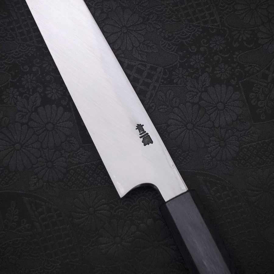 Premium Yanagiba Sushi Knife - Blue Steel #2 Kasumi Finish with Dark Blue Urushi Handle - 270mm Japanese Chef Knife for Sushi, Sashimi & Precision Cutting
