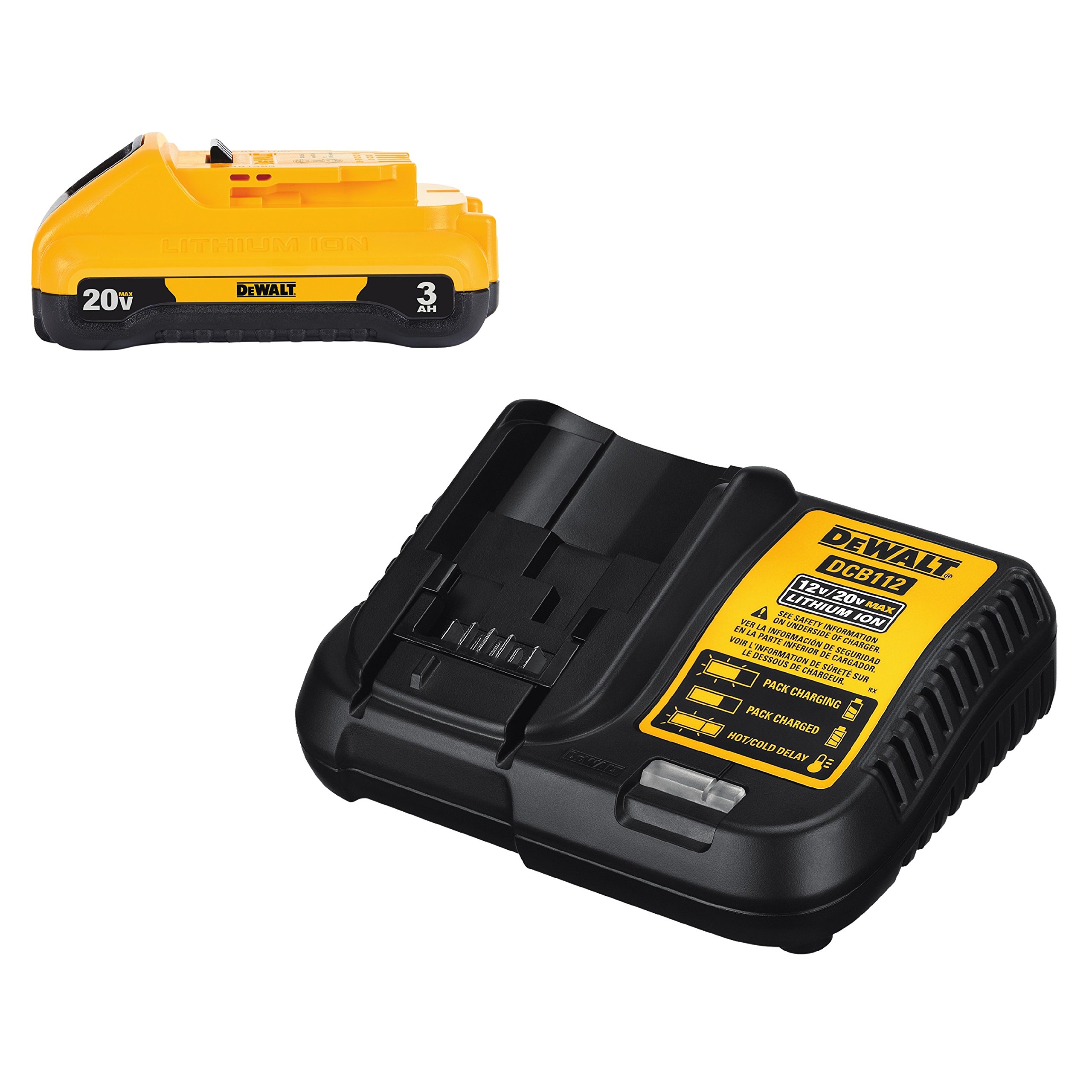 DEWALT 20V MAX Bluetooth Speaker with Battery Pack and Charger - Portable Jobsite Speaker for Construction, Outdoor Work & Camping