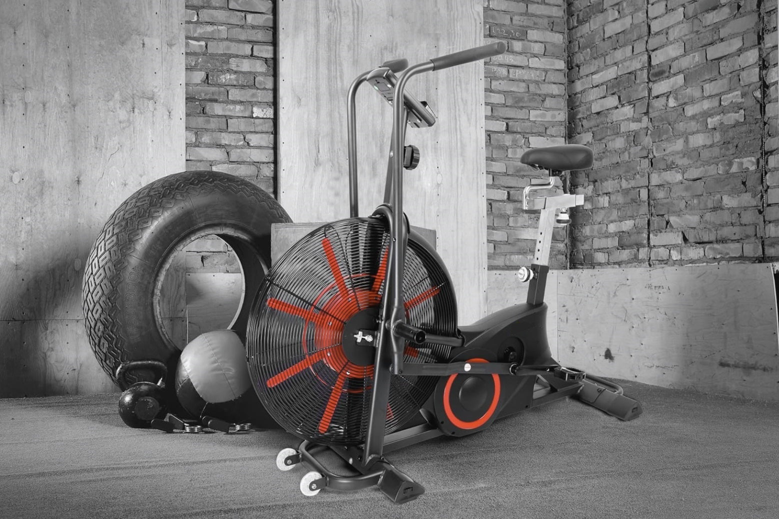 California Fitness AB5 Air Exercise Bike - Quiet Magnetic Resistance Indoor Cycling Bike for Home Gym, Cardio Workout & Weight Loss - Perfect for Small Spaces & Apartment Workouts