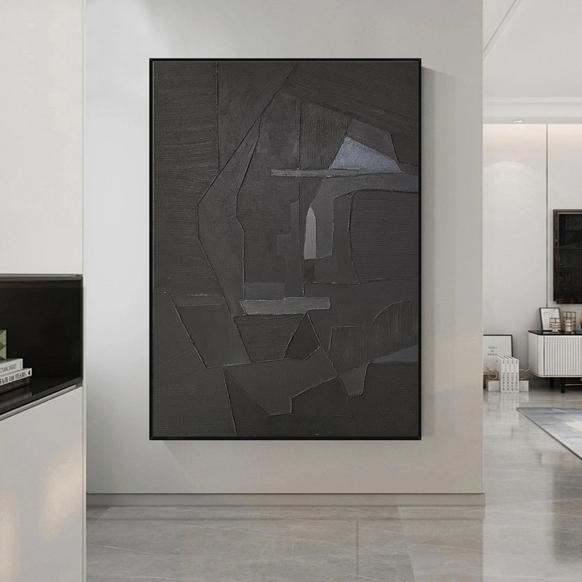 Minimalist Zen Canvas Painting #MZ009 - Modern Abstract Wall Art for Home, Office & Meditation Room Decor
