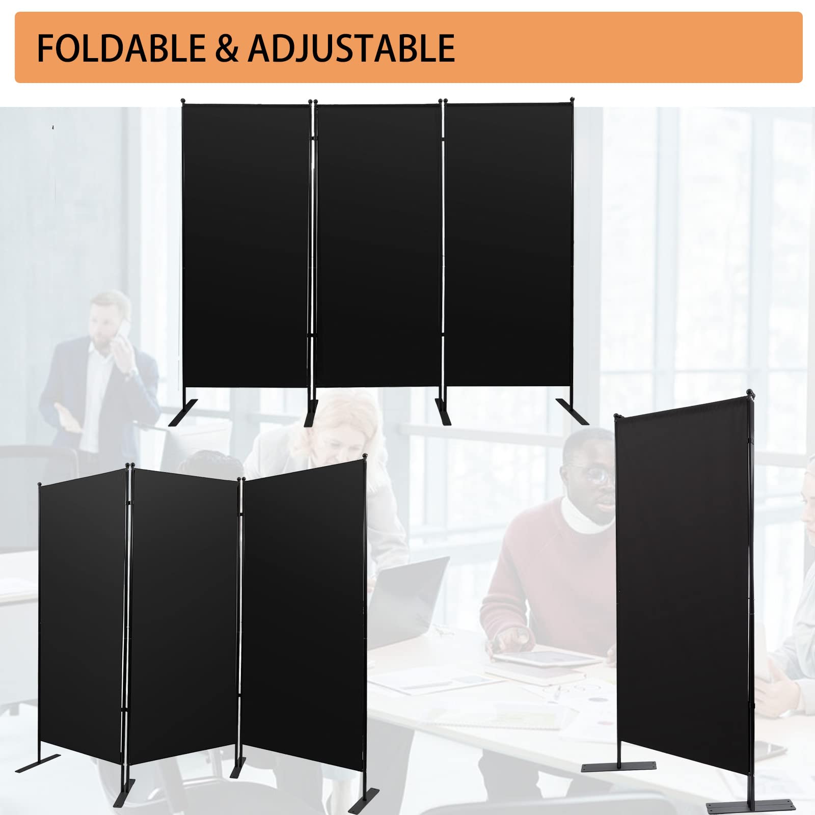 3-Panel Heavy Duty Iron Room Divider - 102