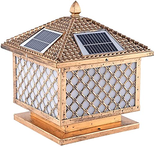 Adjustable 3-Color Solar Square Column Light - Modern Waterproof Outdoor Garden Lantern for Landscape, Lawn & Pathway Lighting - Bronze Finish - Perfect for Patio, Yard & Driveway Decoration