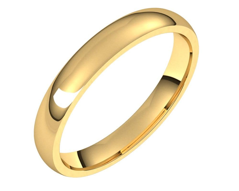 18K Gold 3mm Comfort Fit Wedding Band for Men & Women