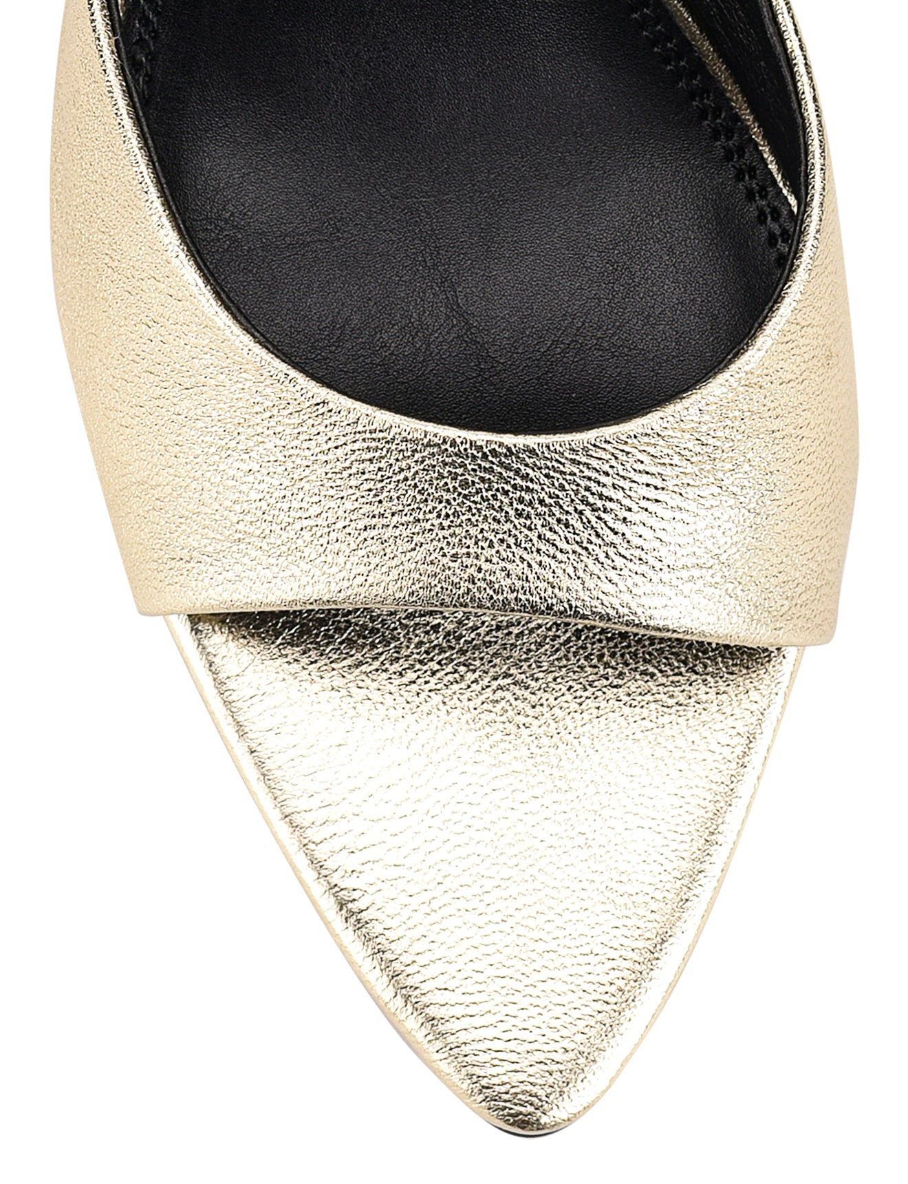 Margot Pointed Toe Mules - Gold Metallic Leather Women's Slip-On Shoes for Office, Party & Casual Wear