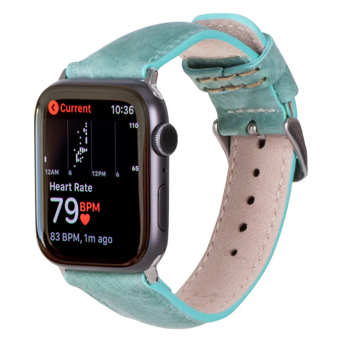 Premium Sea Green Genuine Leather Apple Watch Band - Stylish & Durable Replacement Strap for Workouts, Office & Everyday Wear