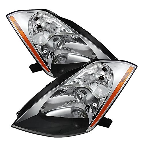 Jdragon HID Headlight Replacement for Nissan 350Z 2003-2005 - Chrome Housing Headlights - Perfect for Night Driving & Car Upgrades