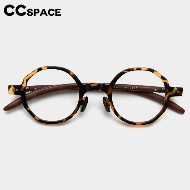 CCspace Unisex Full Rim Polygon TR90 Titanium Eyeglasses Frame - Lightweight & Durable for Men & Women - Perfect for Reading, Work, and Everyday Wear