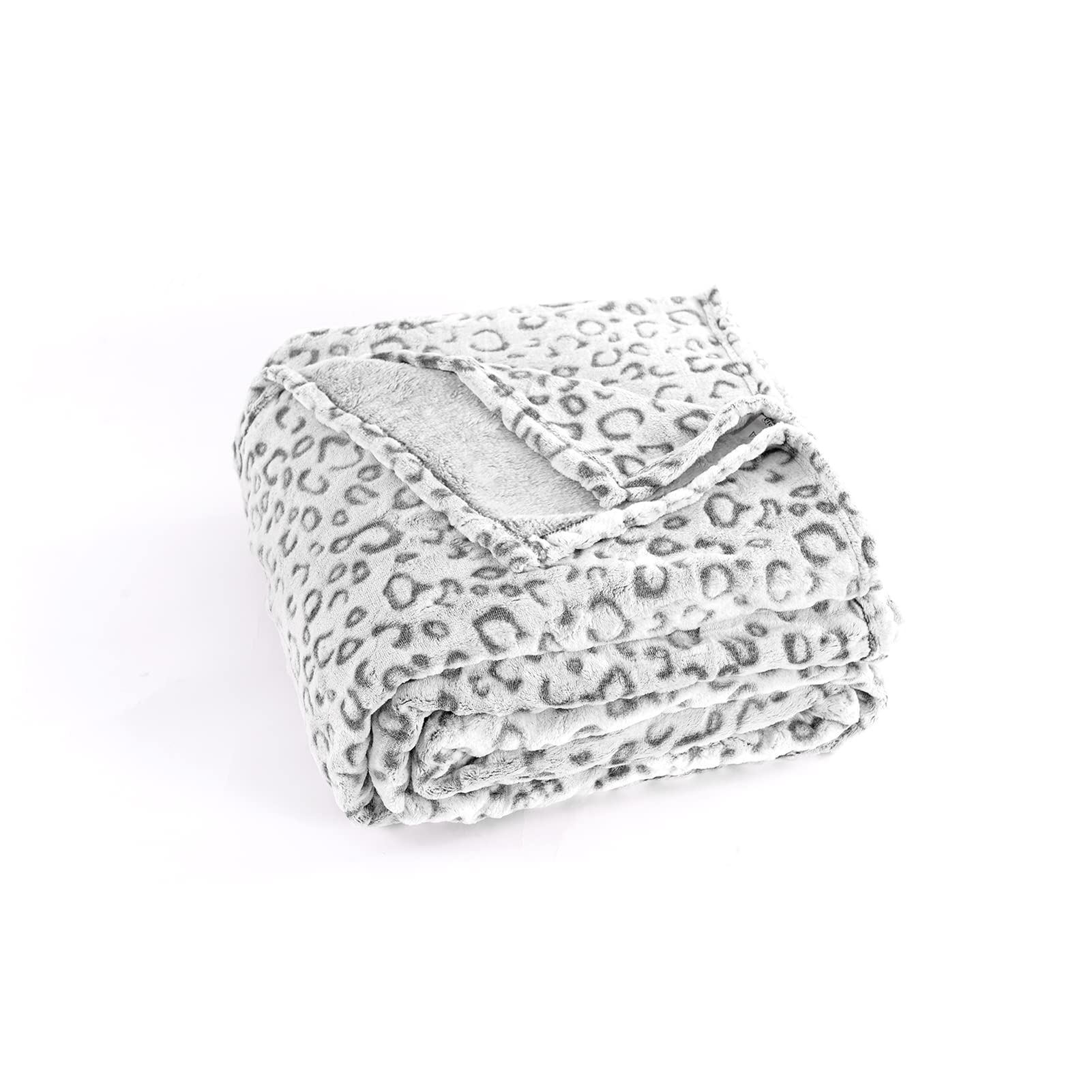 Premium Leopard Print Fleece Throw Blanket - Ultra Soft Lightweight Microfiber Plush Blanket for Couch, Sofa & Bed - Cozy Warm King Size (108x90 Inches) in Gray - Perfect for Living Room, Bedroom & Winter Snuggling