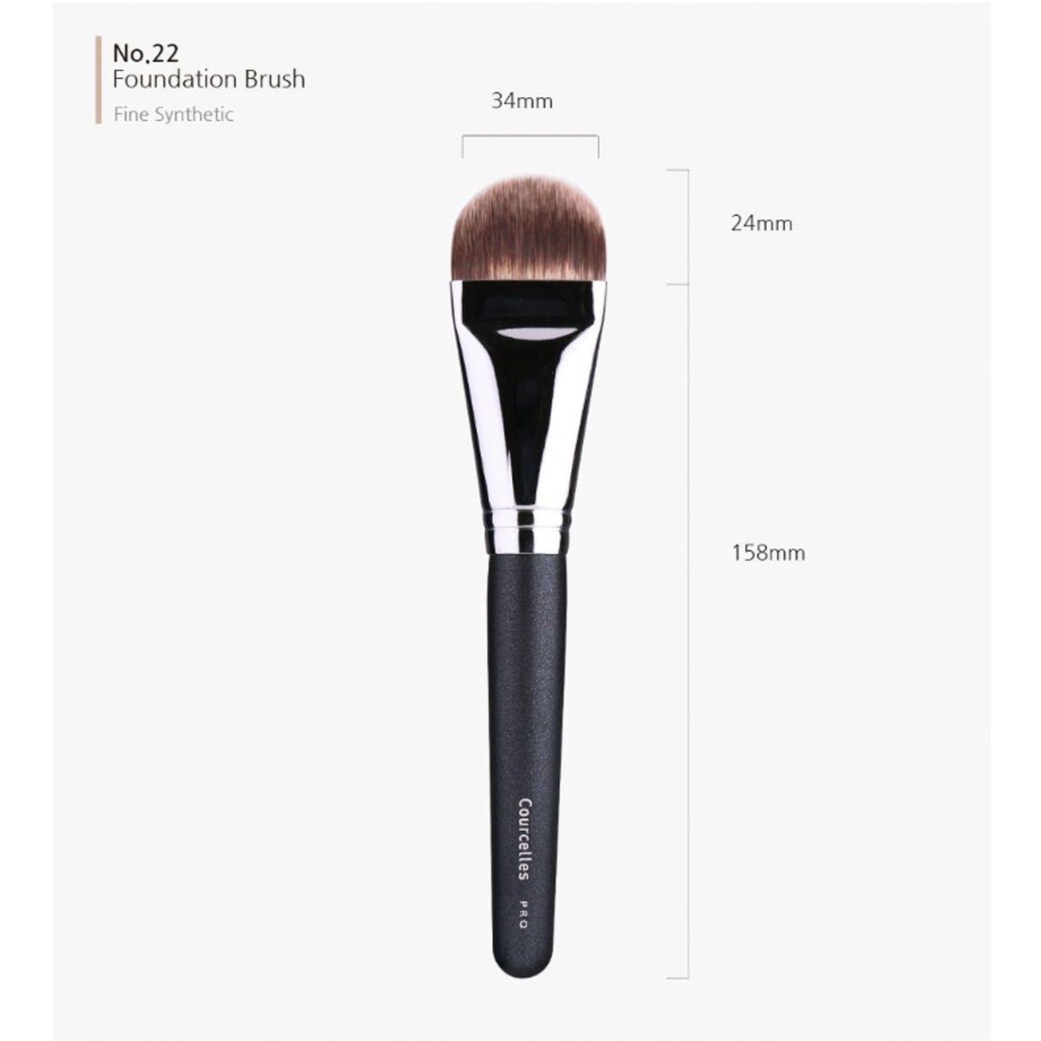 Courcelles No. 22 Foundation Makeup Brush - Professional Liquid & Powder Foundation Applicator for Flawless Face Makeup - Perfect for Daily Use & Special Occasions