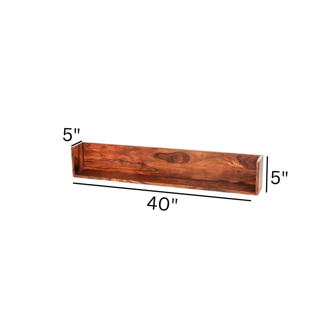 40 Inch Floating Shelf Wall Mounted - Natural Walnut Wood Picture Ledge Display Shelf for Living Room, Bedroom, Kitchen & Office - Hanging Wall Bookshelf for Home Decor & Storage (100cm) - Perfect for Displaying Photos, Books & Decorative Items