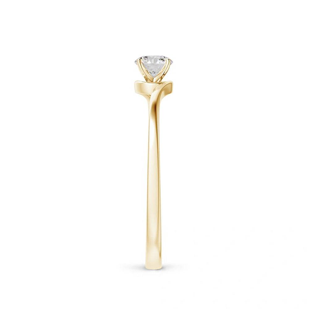 Classic Solitaire Round Lab Grown Diamond Twist Promise Ring for Women - Elegant Engagement, Anniversary & Wedding Jewelry Gift