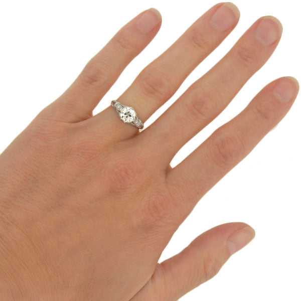 Art Deco Platinum Diamond Engagement Ring 1.16ct - Vintage Style Wedding Band for Women, Perfect for Proposals, Anniversaries & Bridal Jewelry Gifts