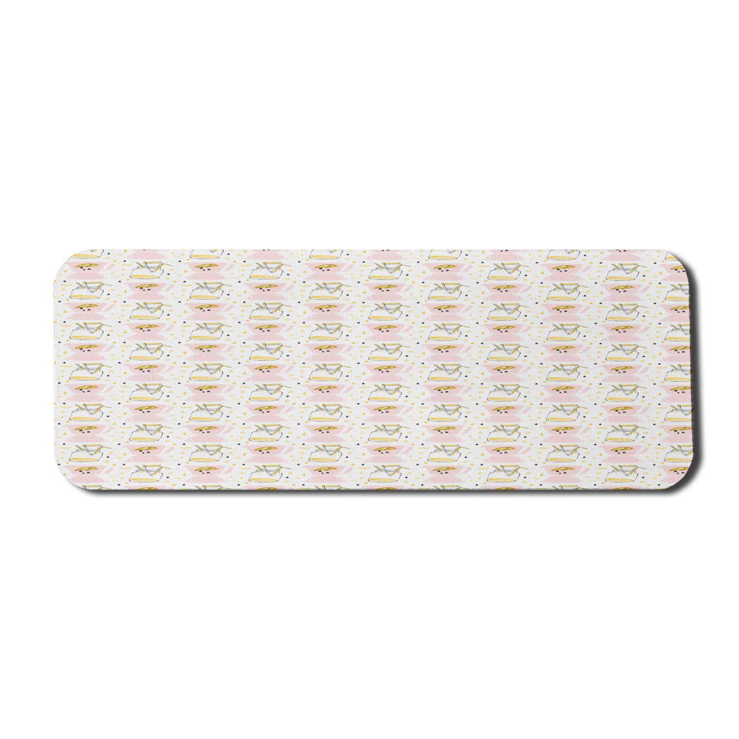 Ambesonne Summer Themed Mouse Pad - Abstract Lemonade Glass Jar with Lemon Slices Design, Non-Slip Rubber Gaming Mousepad (31