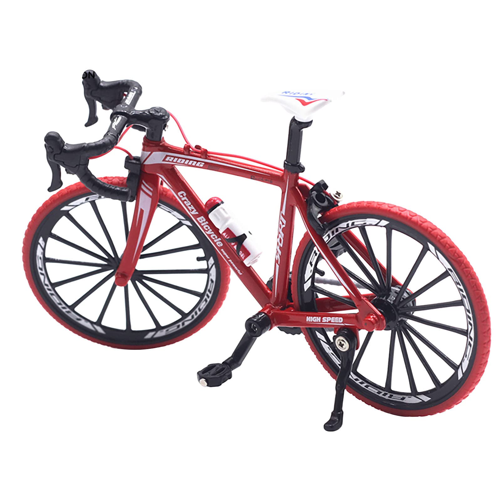 1:10 Scale Mini Bicycle Model - Die-Cast Mountain Bike Toy for Collectors, Free Standing Desktop Decoration, Perfect Gift for Adults & Kids (Red) - Great for Office Decor, Toy Collections & Birthday Presents