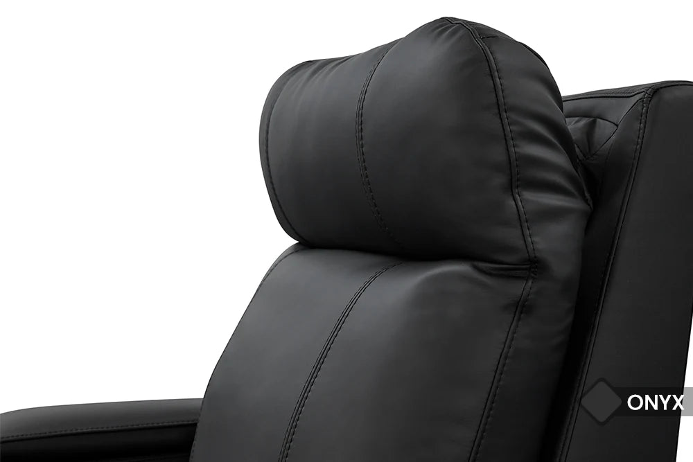 Valencia Piacenza Luxury Genuine Leather Home Theater Seating - 2-Seater Loveseat in Premium Onyx Black | Perfect for Home Cinemas, Media Rooms & Luxury Home Decor