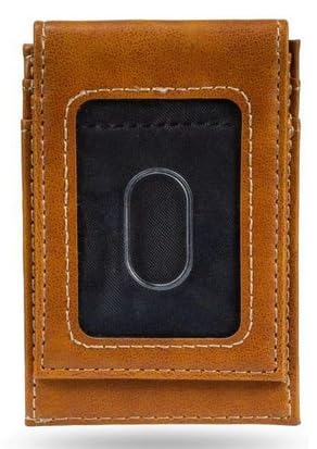 Premium Rockies Laser Engraved Brown Leather Front Pocket Wallet for Men - Slim RFID Blocking Bifold Wallet - Perfect for Travel, Everyday Carry & Gift Giving