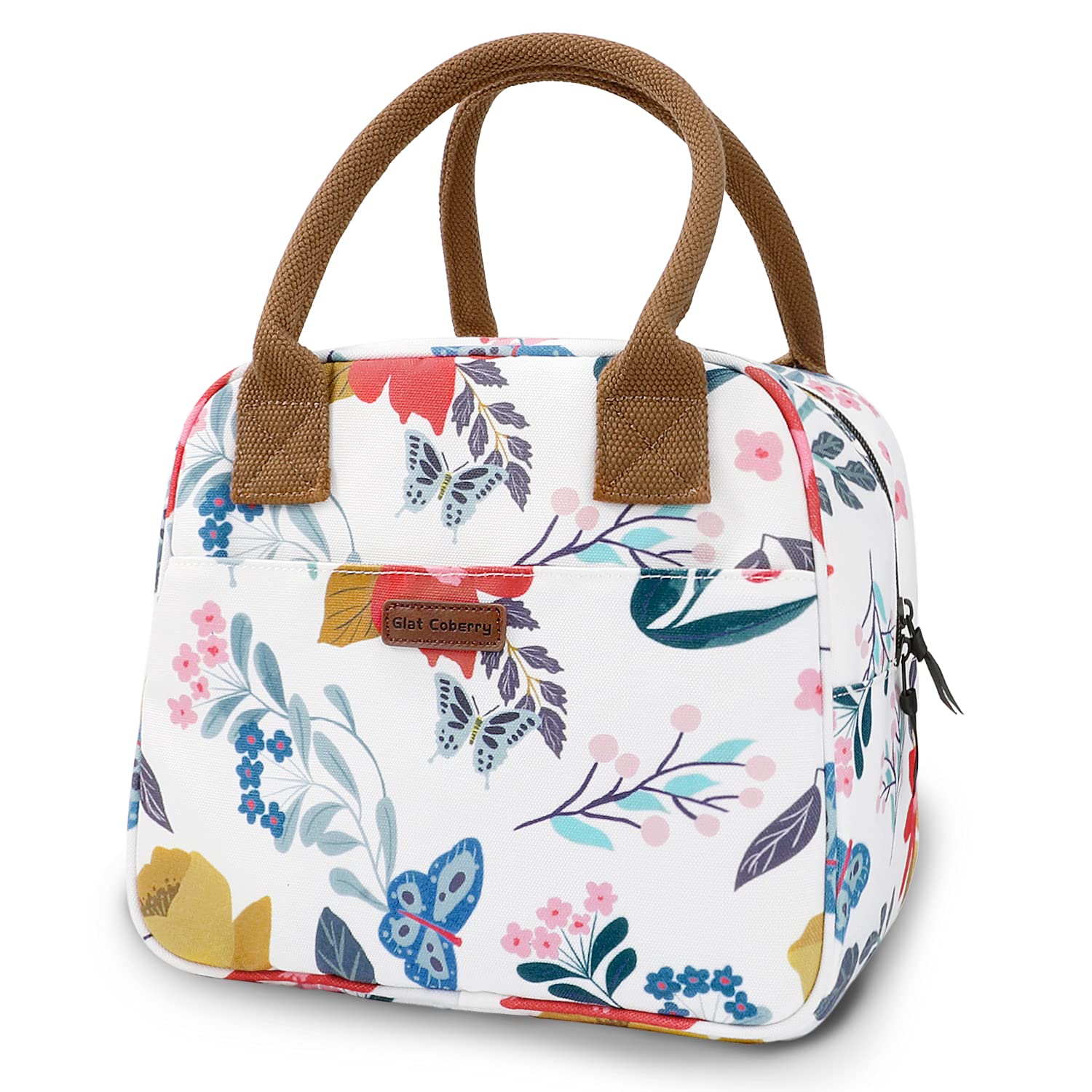 Insulated Lunch Bag for Women & Girls - Floral Spring Garden Design, Leakproof Cooler Lunch Box for School, Work, Picnics & Outdoor Activities