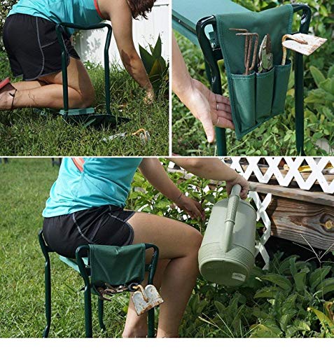 Foldable Garden Kneeler Seat with Tool Pouch - 23.5