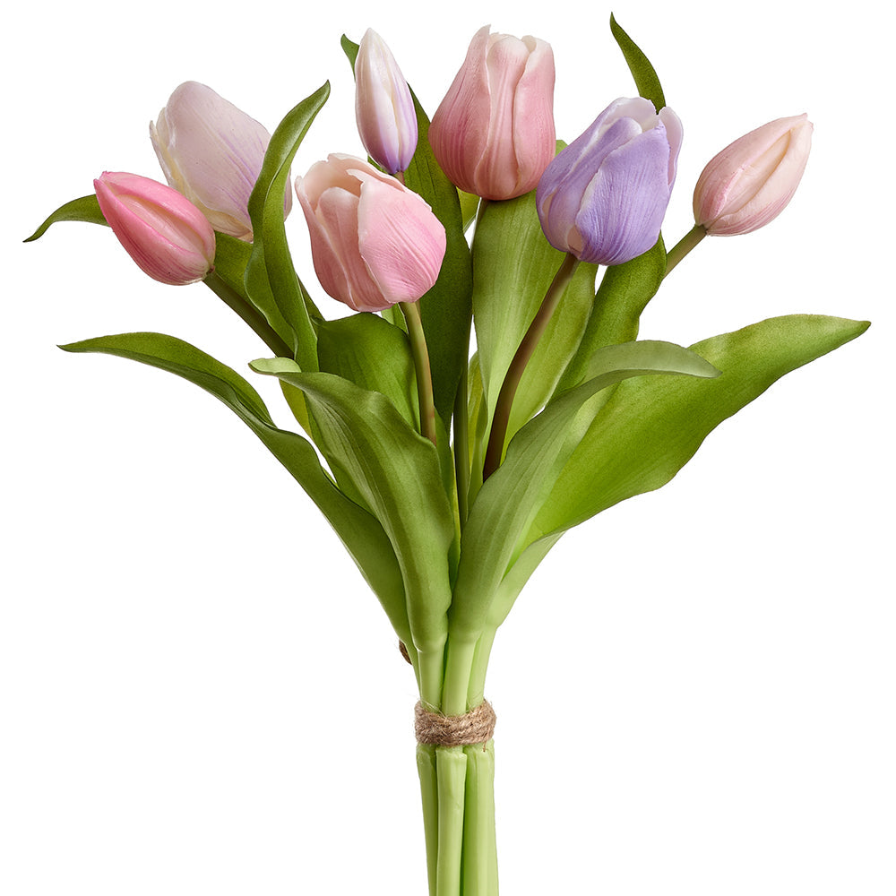 12 Pack Mixed Tulip Silk Flower Stems - Lavender & Rose Artificial Flowers for Home Decor, Wedding Centerpieces, Party Arrangements, and DIY Floral Crafts