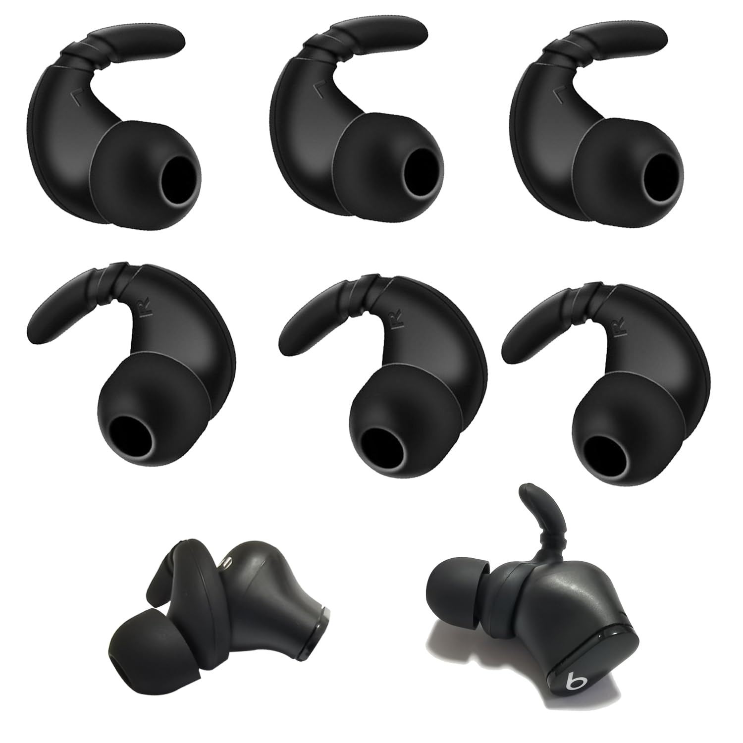 Premium Silicone Ear Hooks for Beats Studio Buds - Secure Fit Replacement Earbud Tips (3 Pairs) - Perfect for Workouts, Running & Active Lifestyles