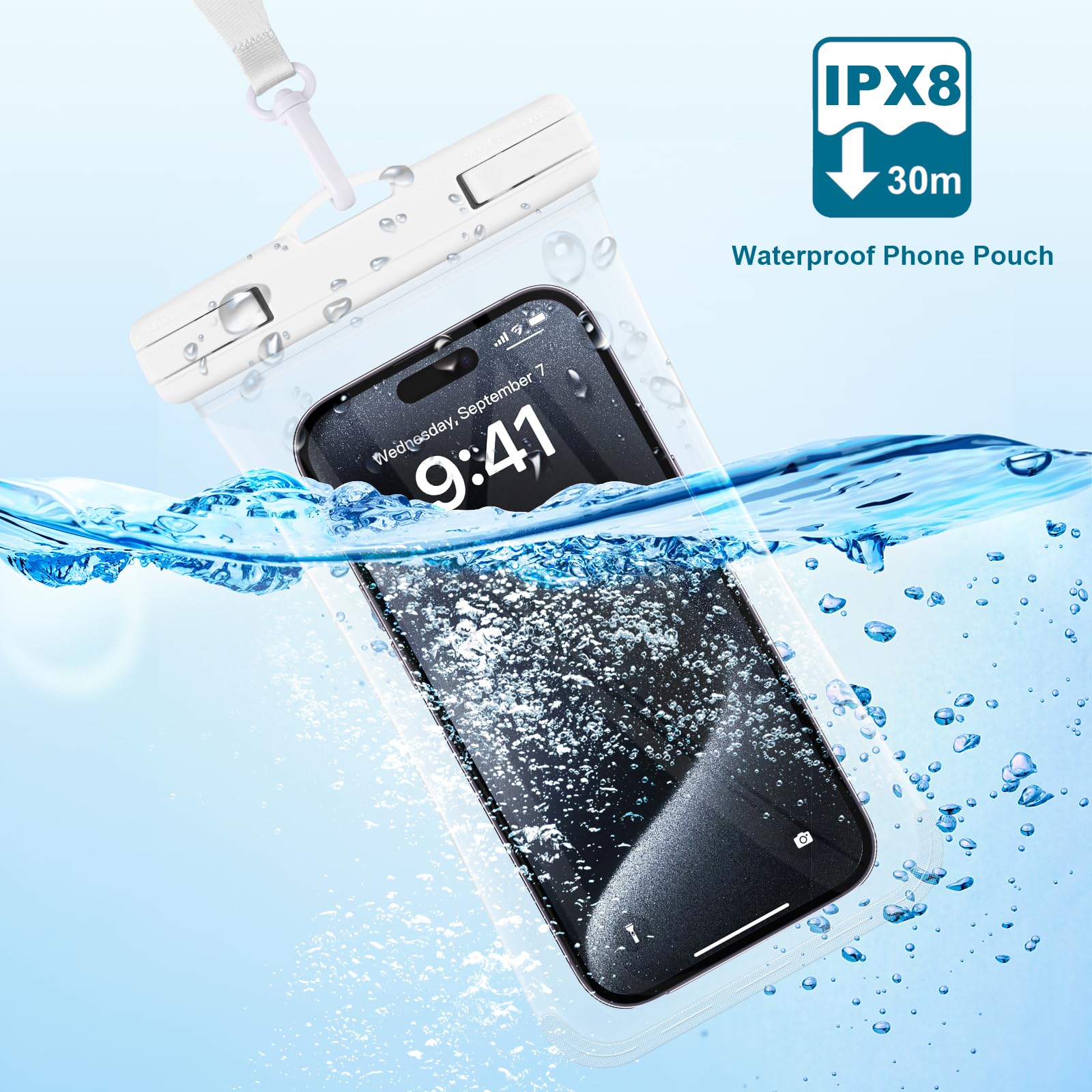 CITAMAMA Waterproof Phone Pouch for iPhone 15 Pro Max 14 13 & Galaxy S24 S23 Ultra - IPX8 Waterproof Smartphone Case [2 Pack] with 3D Seamless Frame (Fits Up to 6.9 Inch Phones) - Perfect for Swimming, Beach, Kayaking & Outdoor Activities