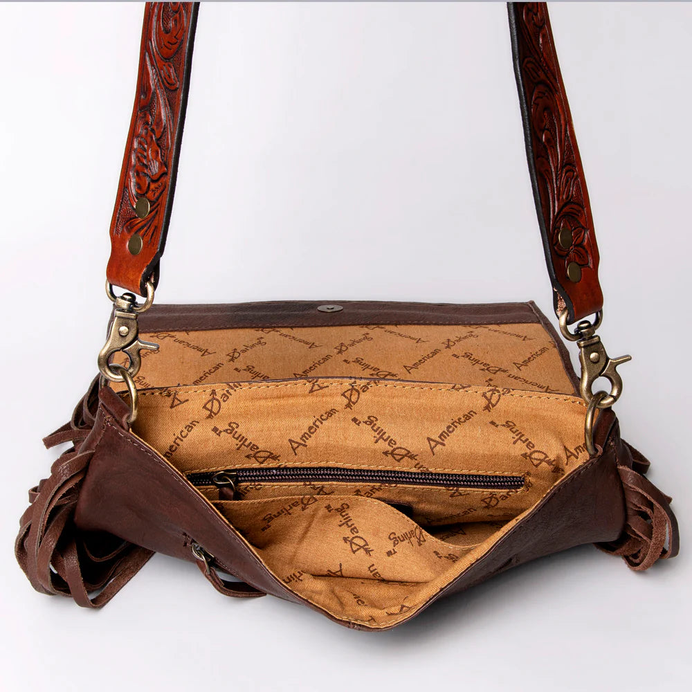 American Darling Conceal Carry Floral Leather Fringe Bag - Stylish & Functional Crossbody Purse for Women | Perfect for Everyday Use, Travel & Concealed Carry