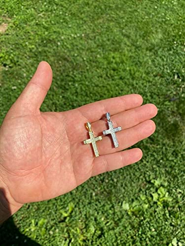 HarlemBling 925 Sterling Silver Iced Cross Pendant with 0.8ct D VVS Moissanite - 1