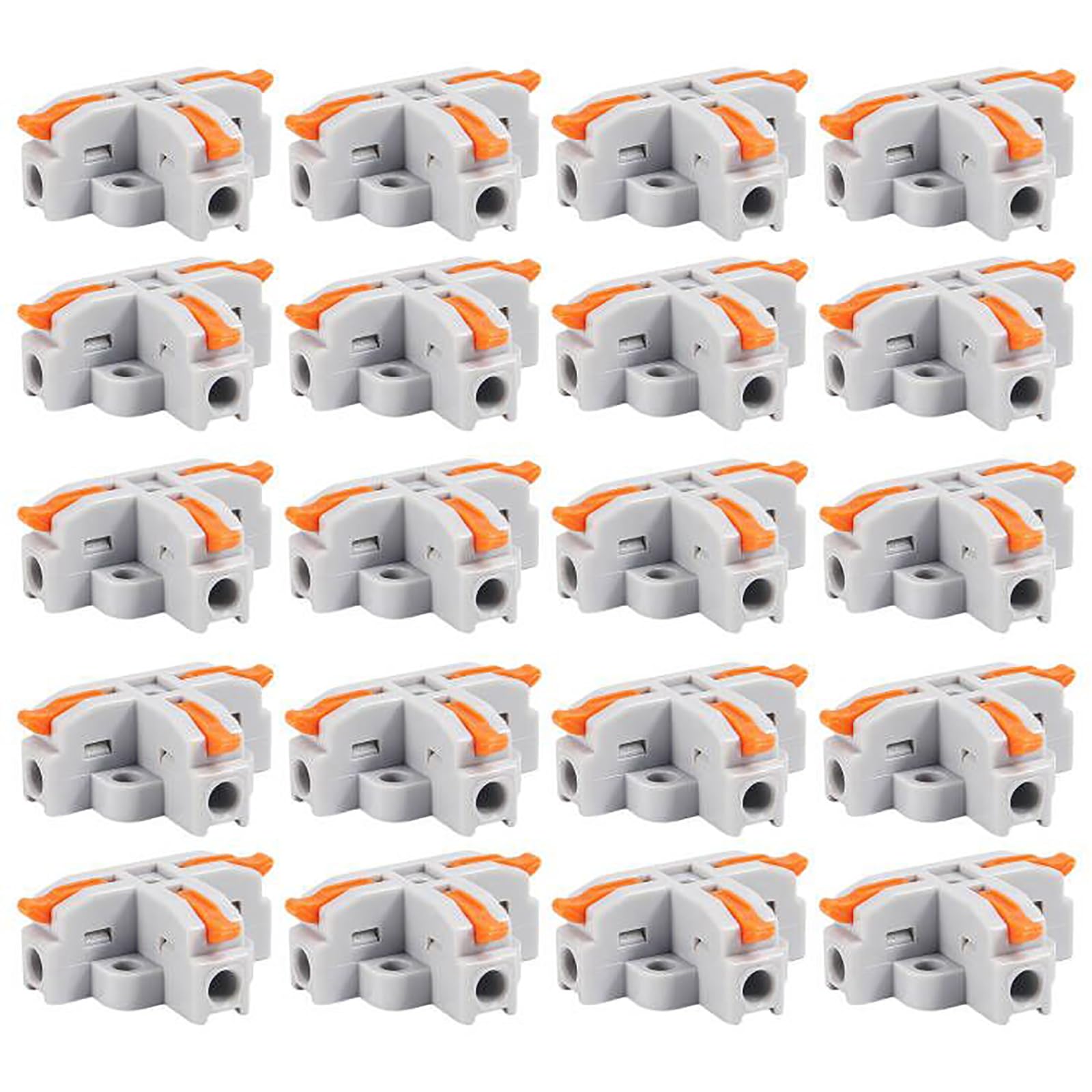 20pcs T-Shape Lever Nut Wire Connectors - Compact Quick Connect Terminals for Electrical Wiring, Splice & Secure Connections - Ideal for DIY Projects, Home Electrical Repairs & Automotive Wiring