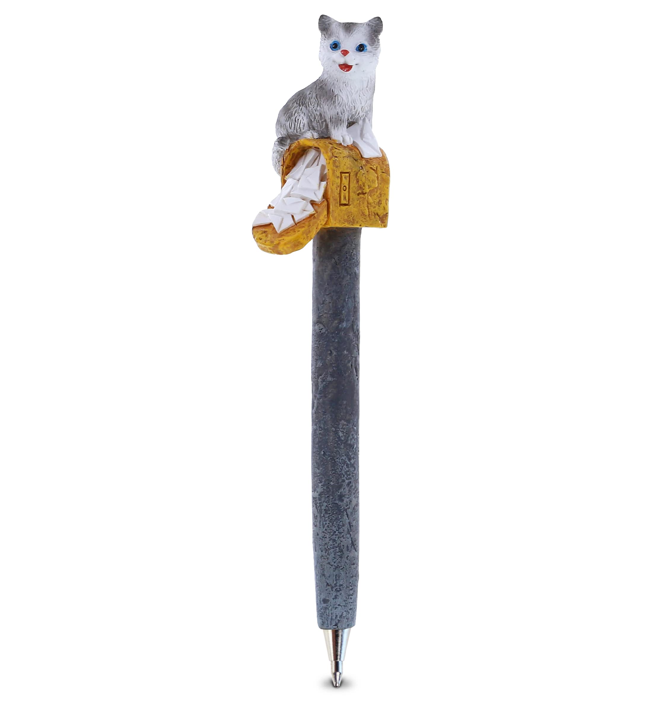 Fun Novelty Cat Ballpoint Pens - Unique Colorful Writing Instruments for Kids & Adults - Perfect for School, Office & Gifts - Cat on Mailbox Design - Great for Note Taking, Journaling & Creative Writing