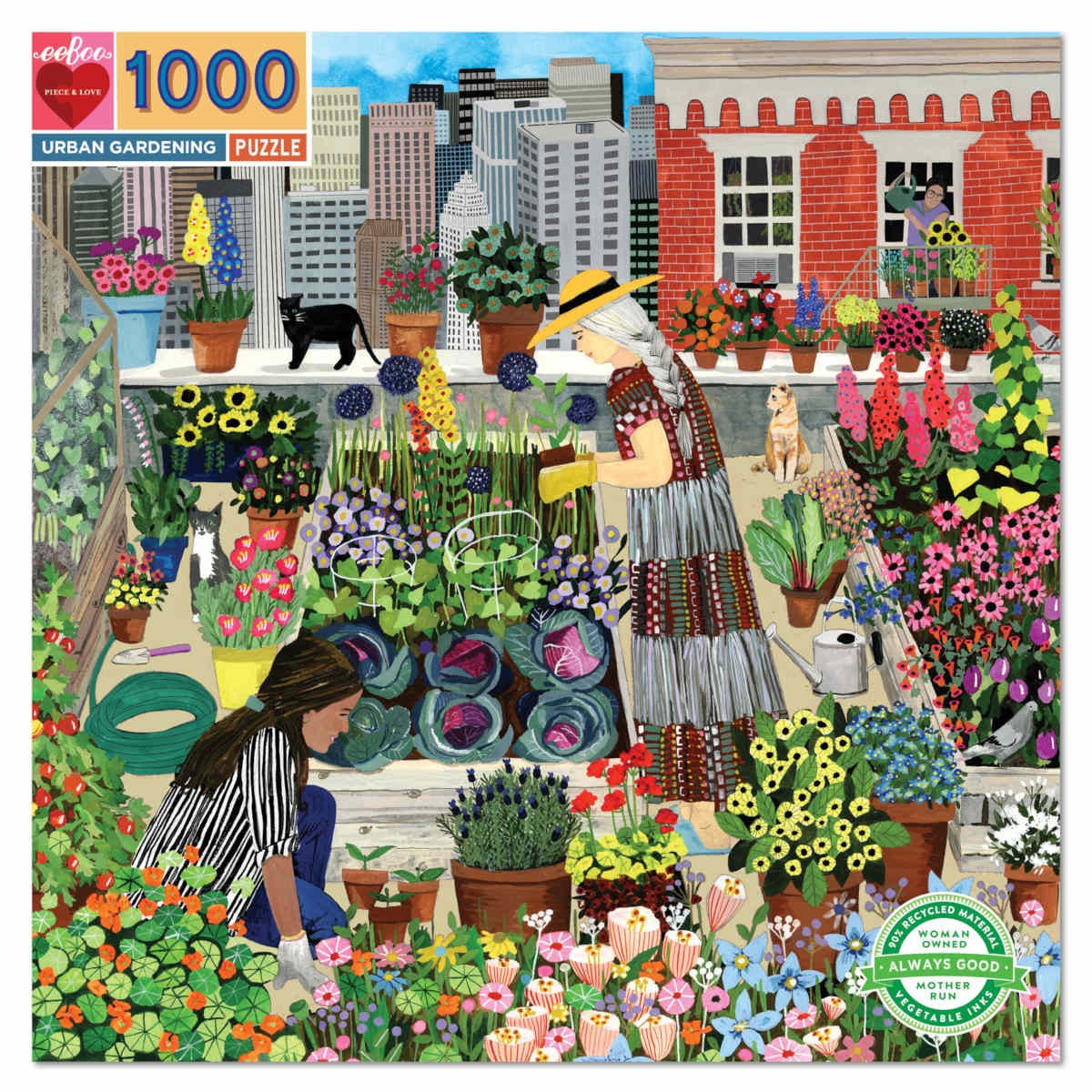 eeBoo 1000 Piece Jigsaw Puzzle - Urban Garden Landscape | Challenging Adult Puzzle for Home Decor & Relaxation | Perfect Gift for Puzzle Lovers & Nature Enthusiasts