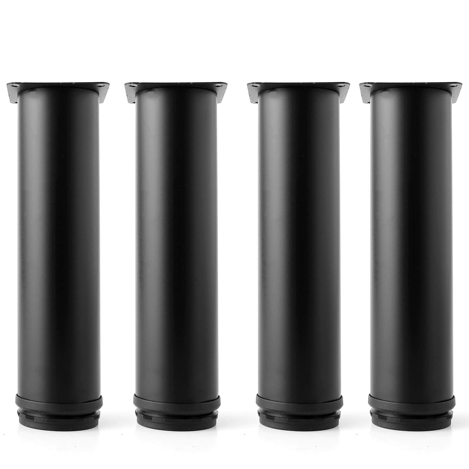 8 Inch Adjustable Metal Table Legs - Heavy Duty Black Desk Legs Set of 4 for Coffee Tables, Work Desks & DIY Furniture - Perfect for Home Office, Living Room & Study Room Furniture Projects