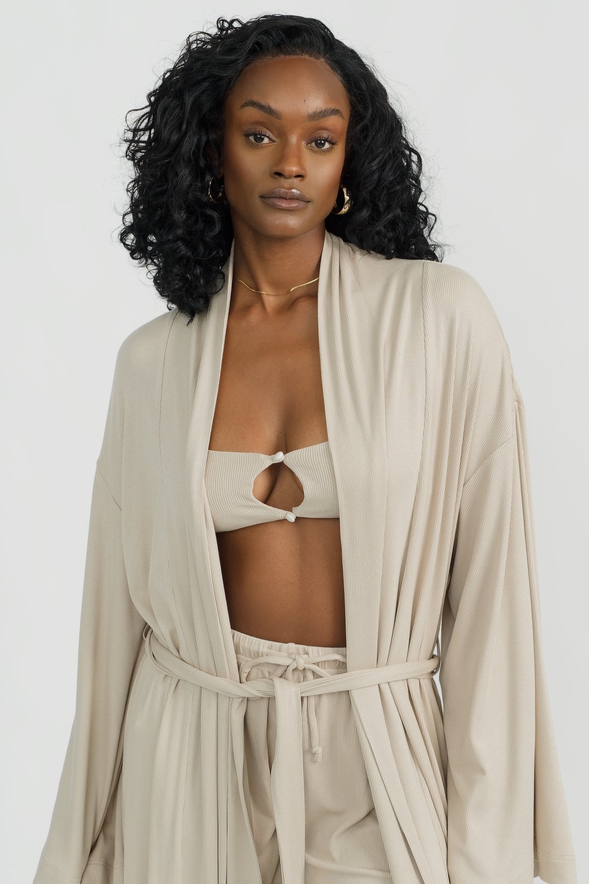 Lina Robe - Soft & Comfortable Women's Bathrobe with Coconut Fiber - Perfect for Spa, Lounge & Relaxation at Home